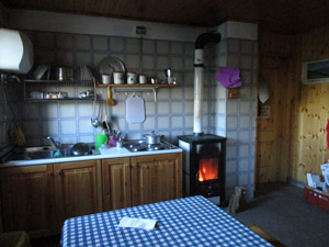 La cucina del rifugio