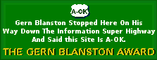 Award # 327 - Gern Blanston Award (AWARD PROGRAM CLOSED)