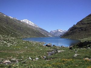 La parte terminale del lago, vicino al bivacco