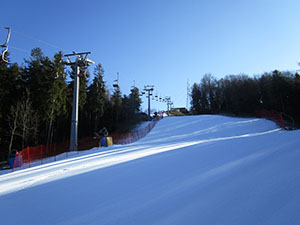 La pista innevata (a gennaio)