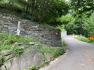Tratto sulla strada asfaltata
