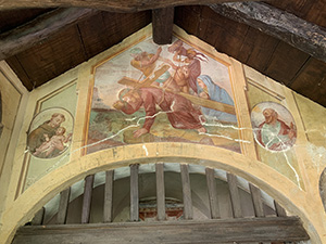 e particolare di un affresco