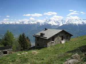 Una baita in posizione panoramica