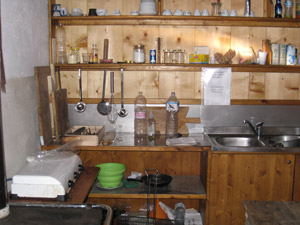 La cucina del bivacco