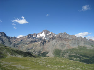 Il Disgrazia visto dalla cima del Sasso Bianco