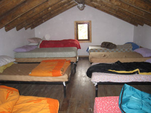 Il dormitorio del rifugio