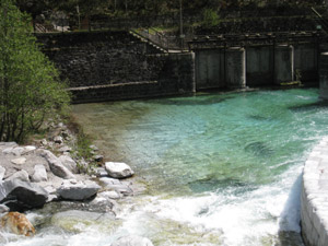 Opere di captazione acqua sul torrente Codera