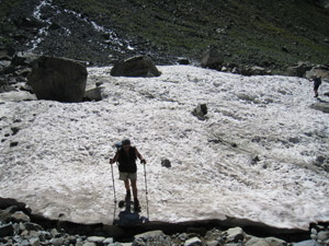 Il nevaio poco dopo il laghetto