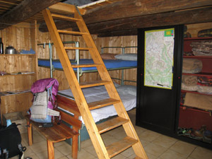 Interno del bivacco