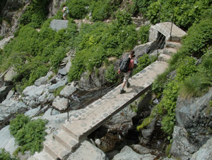 Un ponticello sul torrente della cascata