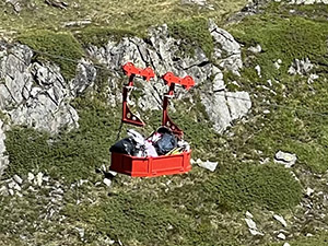 La teleferica di servizio alla capanna