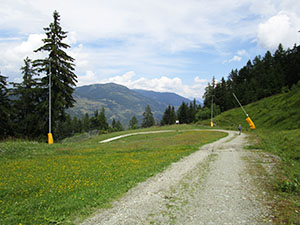 Un tornante sulla strada/pista