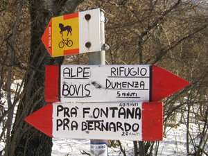 Bivio poco prima del rifugio