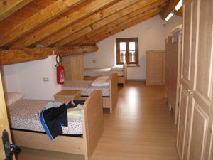 Il dormitorio del rifugio