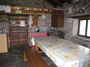 La cucina del bivacco
