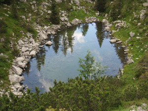 Il laghetto prima del rifugio