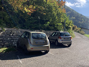 Il parcheggio nella parte alta di Bruggi