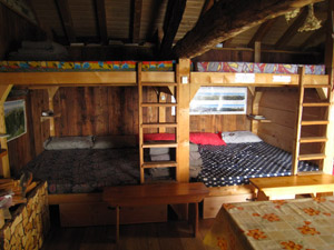Il dormitorio del rifugio