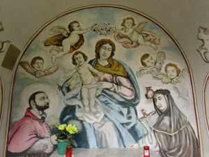 Affresco in una cappella in localit Prati