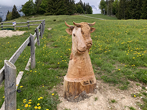 Scultura in legno a Malga Tovre