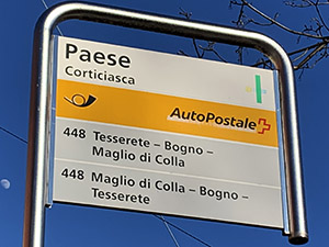 Primo itinerario - Fermata AutoPostale (m. 1010)