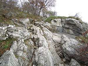 Ripide rocce nel tratto finale
