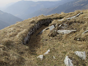 Una delle trincee risalenti alla Grande Guerra