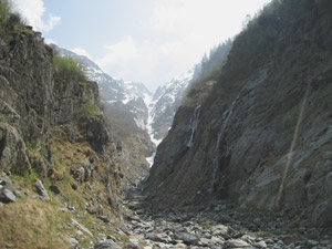 Il canalone della Malgina senza neve