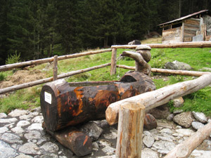 La fontana davanti alla Casera Pioda