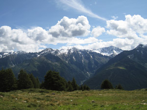 Parte del panorma di fronte al bivacco
