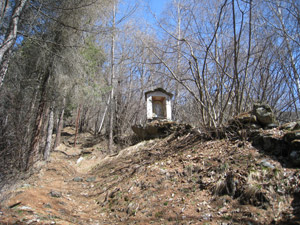 Santella nel bosco salendo da Lanzada