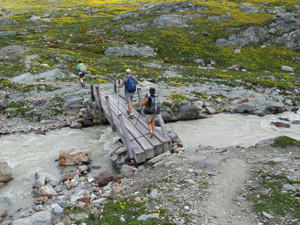 Ponticello sul torrente che scende dalla vedretta del P. Scalino