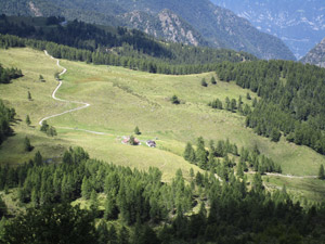Il Rifugio Rosello salendo verso la Foppa del Mercato