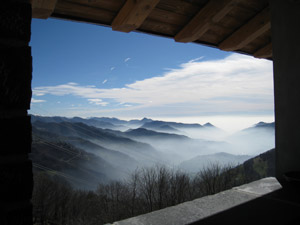 Veduta dalla veranda del rifugio