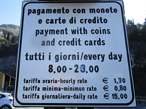 Tempi e tariffe del parcheggio