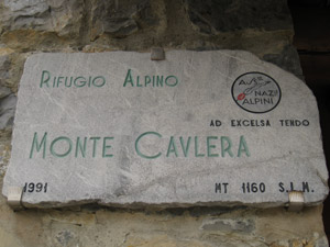 Rifugio Alpini M. Cavlera - inizio secondo itinerario