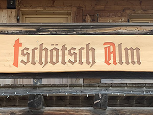 Insegna della Baita Tschtsch