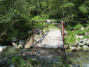 Il ponticello sul torrente lungo il percorso da Carnale