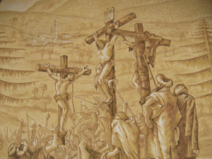 Affresco sulle mura del cimitero di Bordogna